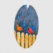 Cardinals on the Fence Painting - Art original (devant)