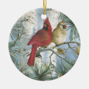 CARDINALS-ORNAMENT KERAMISCH ORNAMENT