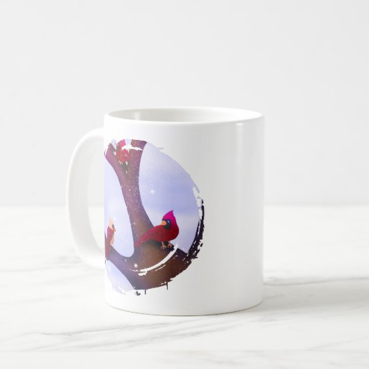 Cardinals Perched On A Tree Holiday Mug (Devant gauche)