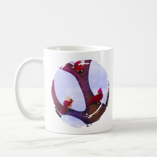 Cardinals Perched On A Tree Holiday Mug