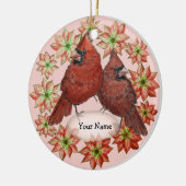 Cardinals Poinsettia ornements (Gauche)