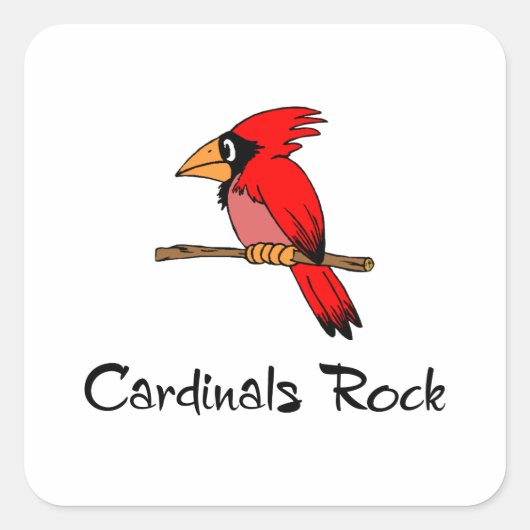 Cardinals Rock Vierkante Sticker (Voorkant)