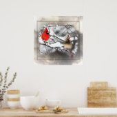 Cardinals Winter Scene Poster (Keuken)