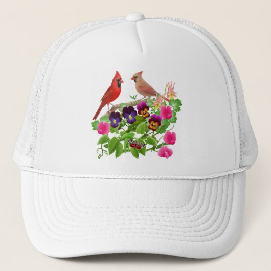 Cardinaux dans le casquette de maille de jardin (Devant)