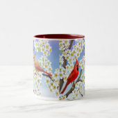 Cardinaux en fleurissant la tasse de pommier (Centre)