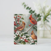 Cardinaux et carte postale Holly Holiday (Debout devant)