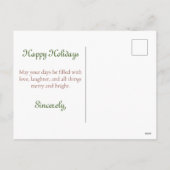 Cardinaux et carte postale Holly Holiday (Dos)