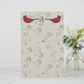 Cardinaux et papeterie fleurissante de monogramme (Debout devant)