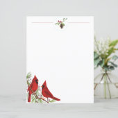 Cardinaux et papier à lettres de Noël sapin (Debout devant)
