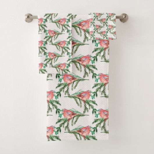 Cardinaux rouges de Noël sur la branche des pins (En situation)