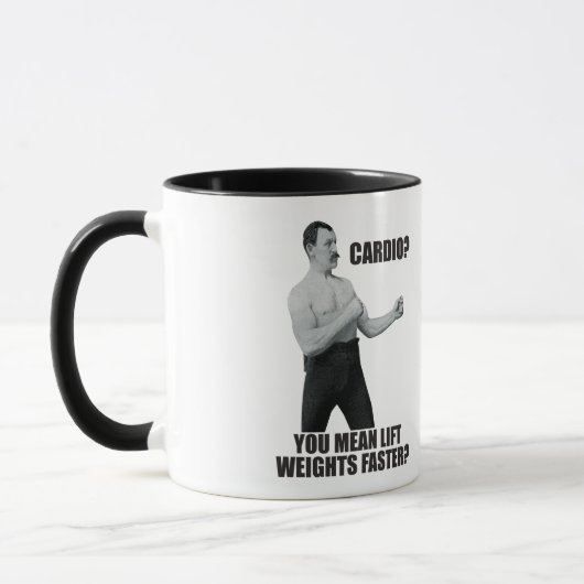 Cardio - Lift gewichten sneller - Overly Manly Man Mok (Links)