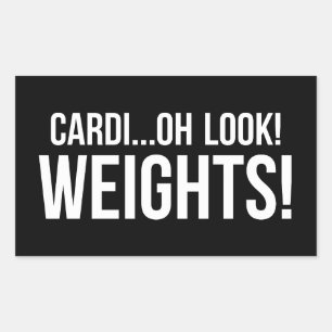 Cardio vs Gewichten - Funny Novelty Gym Workout Rechthoekige Sticker