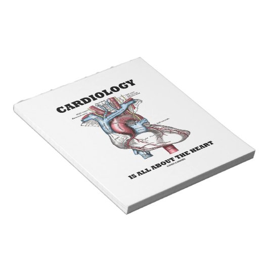 Cardiologie draait allemaal om het hart (anatomisc notitieblok (Schuin)
