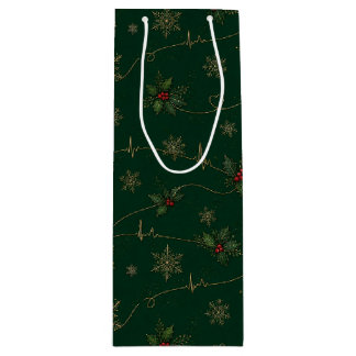 Cardiologie EKG ECG Electrocardiogram Kersttas Wijn Cadeautas