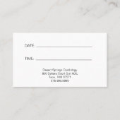 Cardiologie Médicale de rendez-vous Carte de patie (Dos)