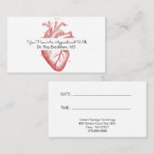 Cardiologie Médicale de rendez-vous Carte de patie (Devant / Derrière)