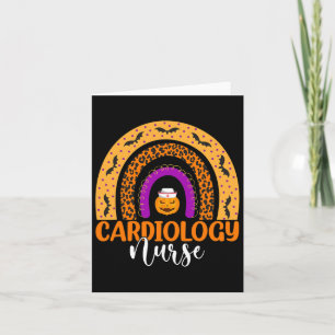 Cardiologie Nurse Leopard Rainbow Halloween Pumpki Kaart