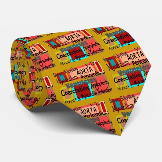 Cardiologie Termen Man Stropdas, uniek ontwerp Stropdas (Opgerold)