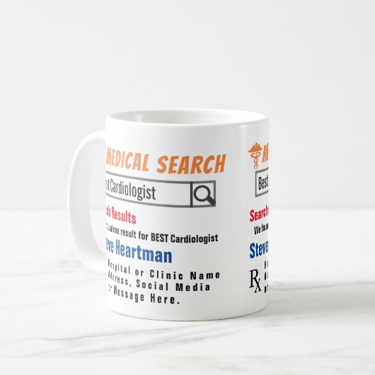 Cardiologiste Funny Search Cadeau Mug (Devant gauche)