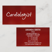 Cardiologue Carte de visite rouge (Devant / Derrière)