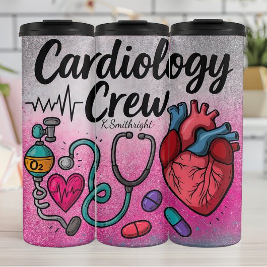 Cardiology Crew Nurse Heart Design Thermosbeker