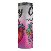 Cardiology Crew Nurse Heart Design Thermosbeker (Achterkant)