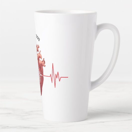 Cardioloog Hart Doctor Cardiologie Echo Design Latte Mok (Rechts)