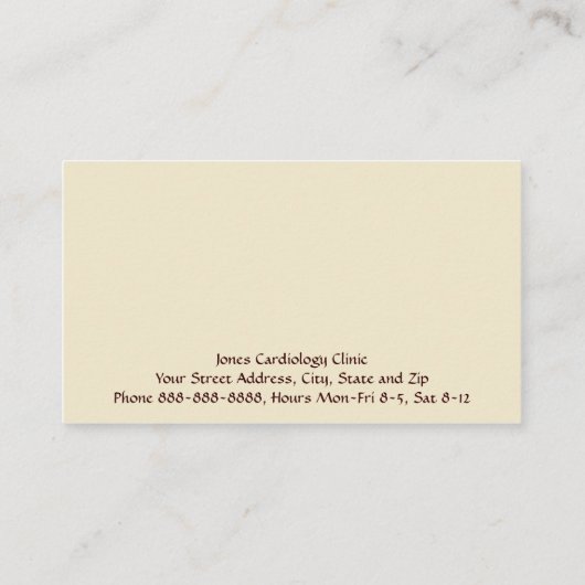 Cardioloog Visitekaartje (Achterkant)