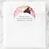 Cardiot & Groom Adresse Sticker rose et rouge (Sac)