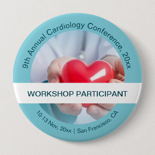 Cardiothoracale medische conferentie ronde button 4,0 cm