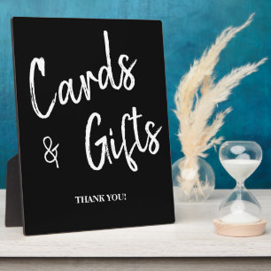 Cards and Gifts Black wedding sign tabletop Plaque