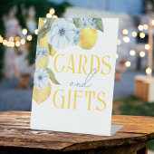 Cards and Gifts Watercolor Lemon Standing Table Reclamebord Met Voetstuk