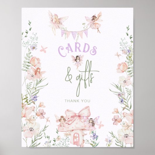 Cards and Gifts Whimsical Fairy Birthday Poster (Voorkant)