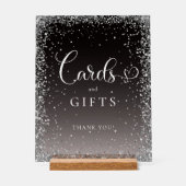 CARDS & GIFTS Black Silver Glitter Bridal Shower  (Recto)