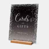 CARDS & GIFTS Black Silver Glitter Bridal Shower  (Angle)