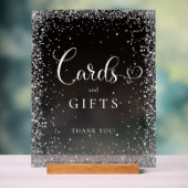 CARDS & GIFTS Black Silver Glitter Bridal Shower  (Neutre)