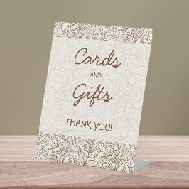 Cards & Gifts Floral Brown Bridal Shower Reclamebord Met Voetstuk