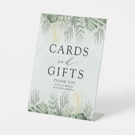 Cards & Gifts Green Tropical Wedding Reclamebord Met Voetstuk