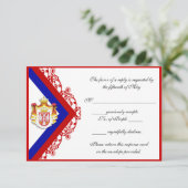 Cards voor aangepaste Servische bruiloft RSVP Kaartje (Staand voorkant)