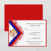 Cards voor aangepaste Servische bruiloft RSVP Kaartje (Voorkant / Achterkant)