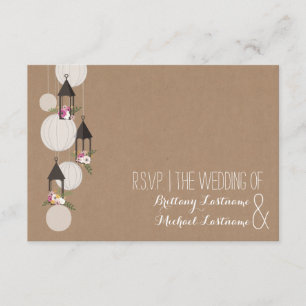 Cardstock Geïnspireerd Bloemen Lantaarns Wedding R RSVP Kaartje