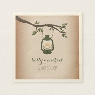 Cardstock Geïnspireerd Green Camping Lantern Weddi Servetten