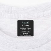 Care Instructions and Size Square Black Clothing Labels (Aangebracht)