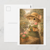 Career Mouse as Gardener Briefkaart (Voorkant / Achterkant)