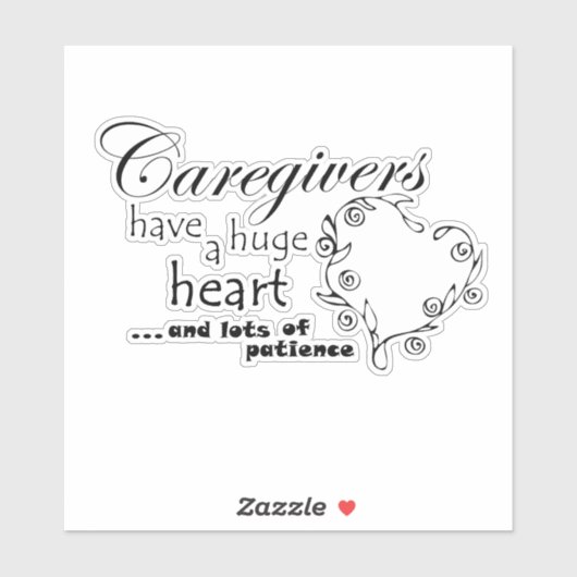 Caregiver heeft een hart van goud en veel... sticker (Vel)