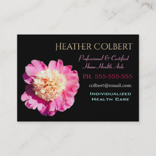 Caregiver Peony Pink Flower Cheful Professional  Visitekaartje