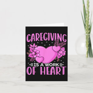 Caregiver werk van hart caregiving verpleegkundig kaart