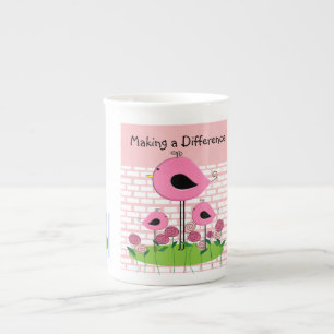 Caregiver Whimsical Birds Porselein Kop