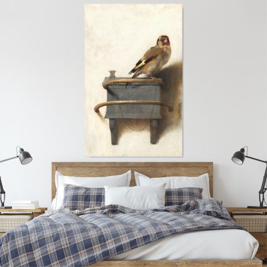 Carel Fabritius - De goudvink Canvas Afdruk (Insitu (Slaapkamer))