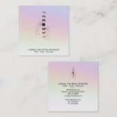 *~* Caress the Moon Phases Celestial Hands Rainbow Vierkante Visitekaartje (Voorkant / Achterkant)